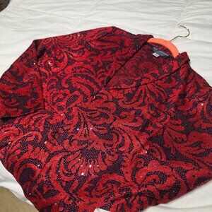 ST JOHN EVENING JACQUARD SEQUIN KNIT JACKET, 10